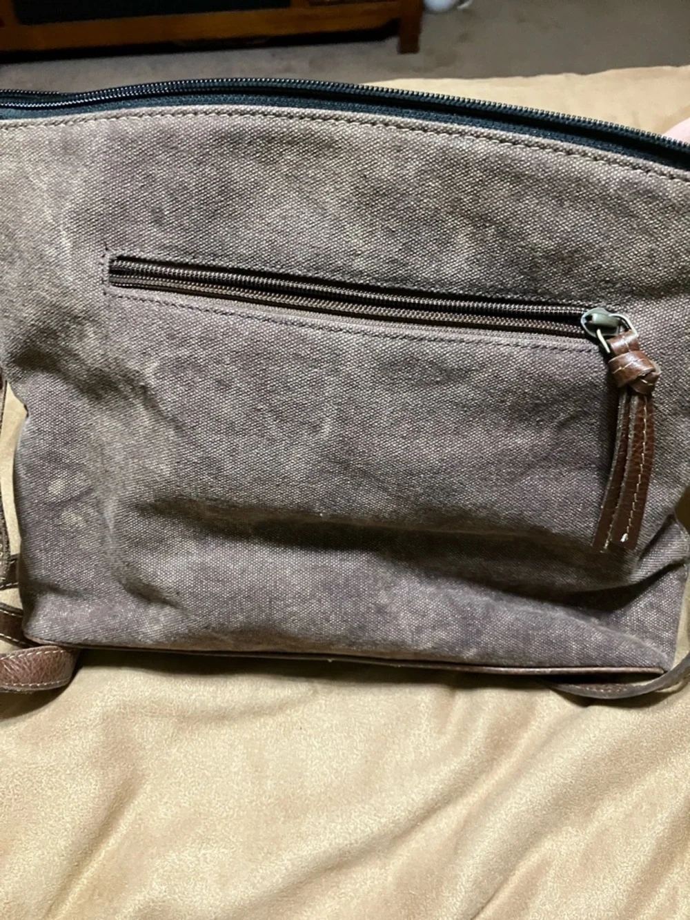 Myra Bag Light Blue Floral Tooled Satchel with Brown & Cowhide Accents